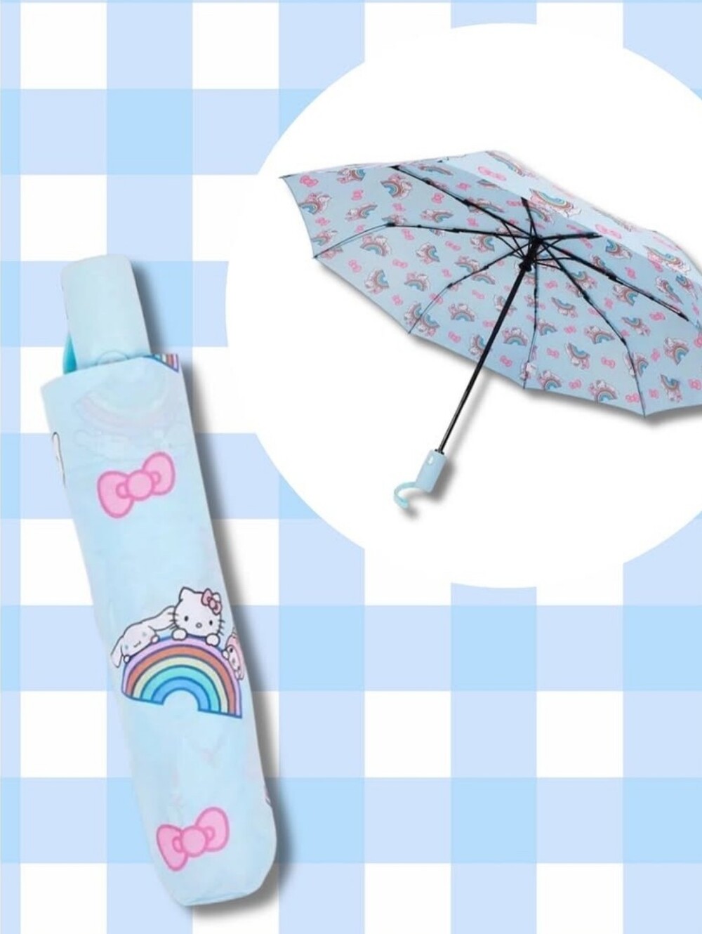 Hello Kitty & Friends Rainbow & Bows Auto Open Umbrella